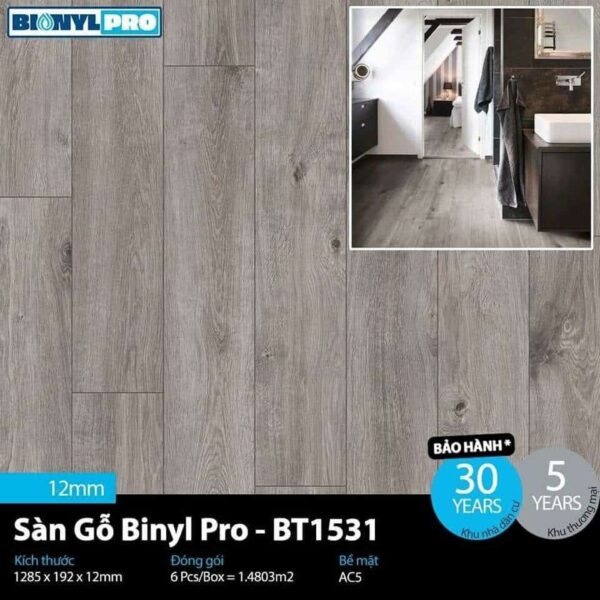 Sàn Gỗ Cốt Đen Binyl Pro BT1531