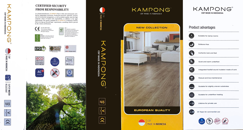 Sàn Gỗ Cốt Đen Kampong 12mm