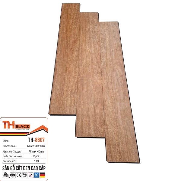 Sàn Gỗ Cốt Đen TH-8807 8mm