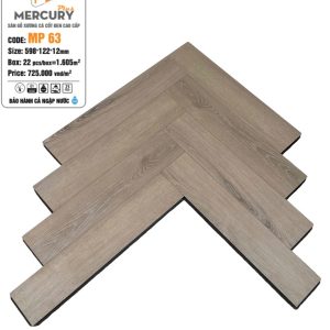 Sàn Gỗ Xương Cá Cốt Đen Mercury Plus MP 63